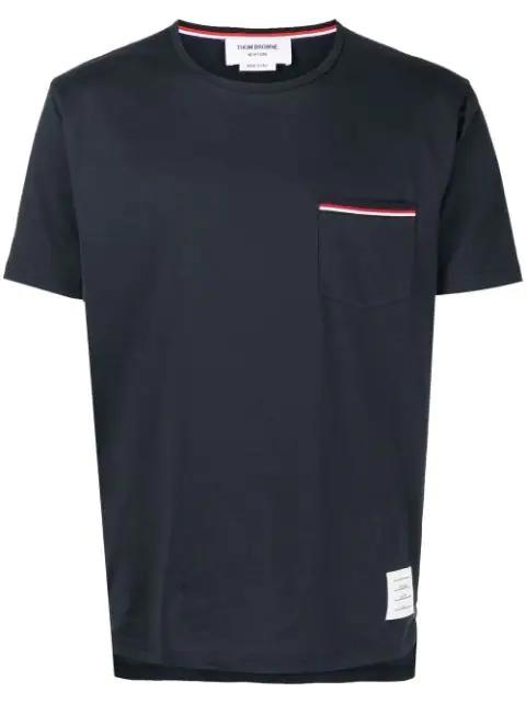 jersey RWB stripe pocket tee by THOM BROWNE