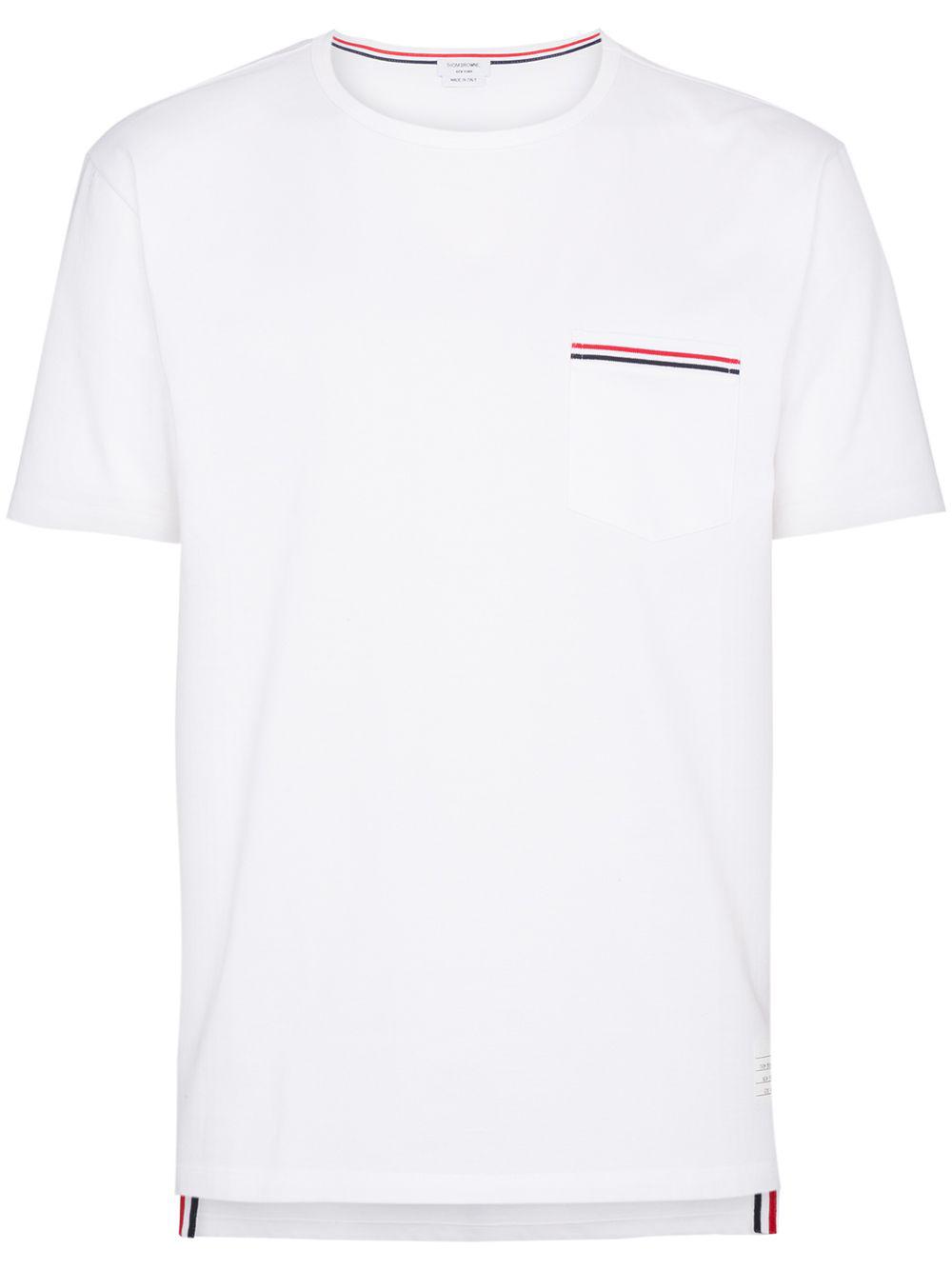 jersey RWB stripe pocket tee by THOM BROWNE