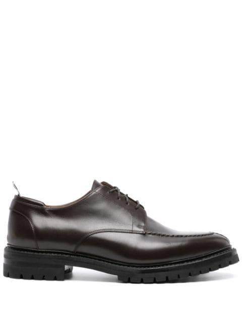 leather derby shoes by THOM BROWNE