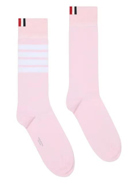 lightweight cotton 4-Bar mid-calf socks by THOM BROWNE