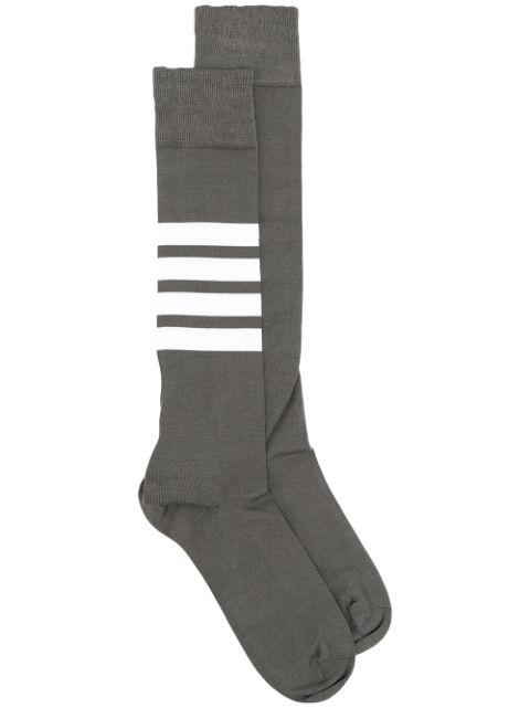 lightweight cotton 4-Bar over-the-calf socks by THOM BROWNE