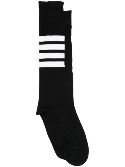 lightweight cotton 4-Bar over-the-calf socks by THOM BROWNE