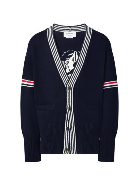 lobster-intarsia cardigan by THOM BROWNE