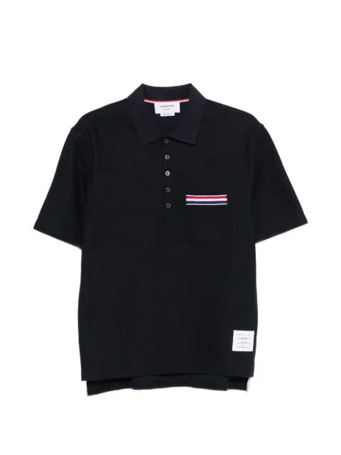 logo-embroidery polo shirt by THOM BROWNE