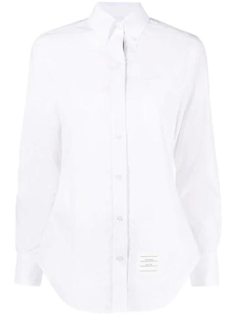 logo-patch cotton shirt by THOM BROWNE