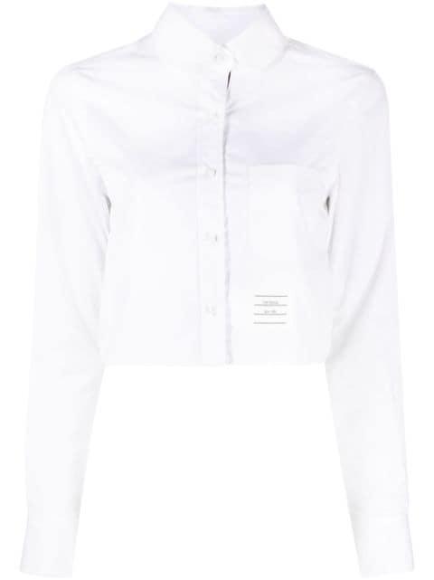 logo-patch cropped shirt by THOM BROWNE