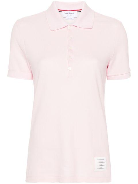 logo-patch piqué polo top by THOM BROWNE