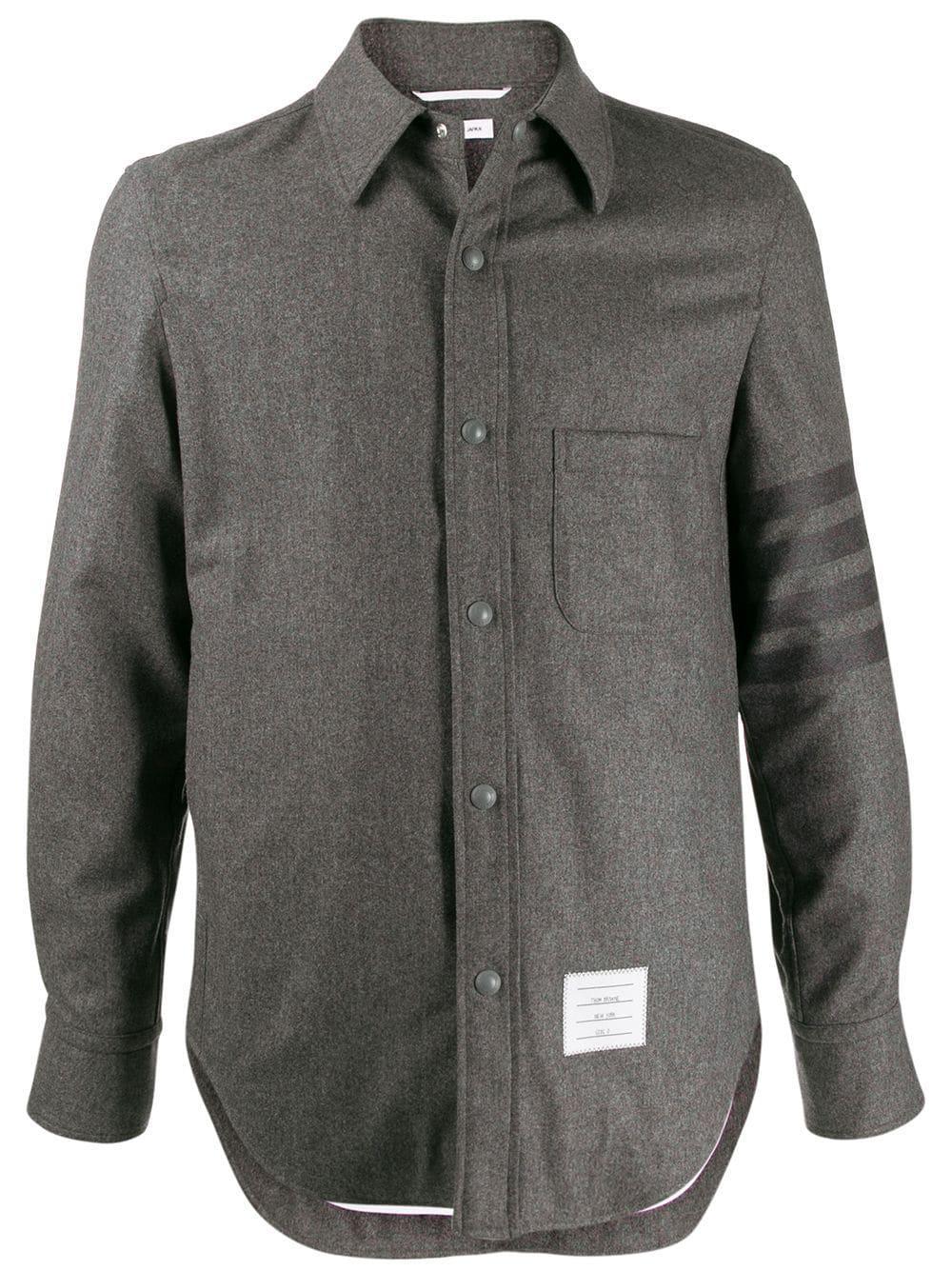 logo-patch shirt jacket by THOM BROWNE