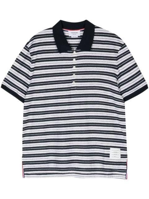 logo-patch striped polo shirt by THOM BROWNE