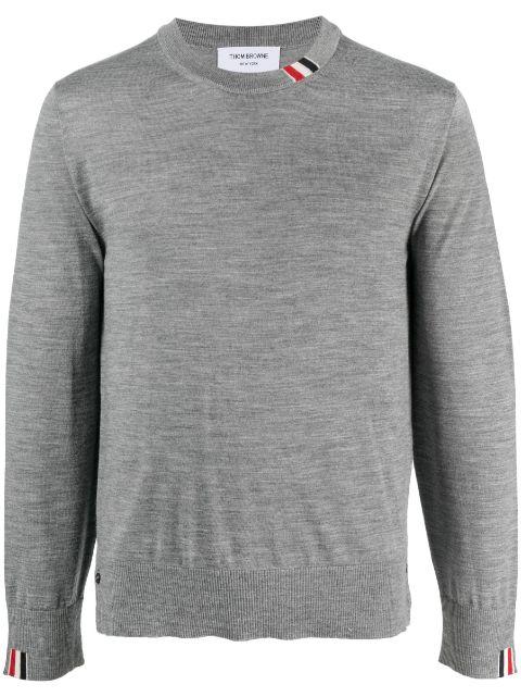 logo-patch wool sweatshirt by THOM BROWNE