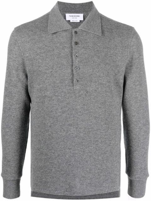 long-sleeve polo shirt by THOM BROWNE