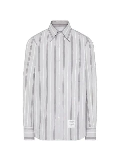 madras cotton repp stripe armband shirt by THOM BROWNE