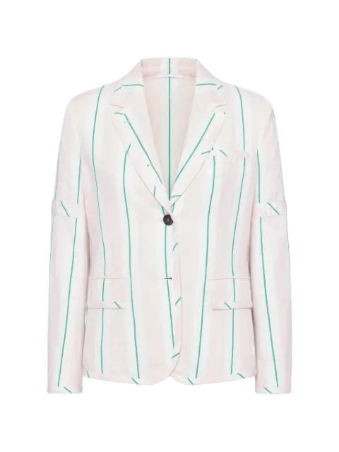 madras cotton stripe relaxed sportcoat by THOM BROWNE