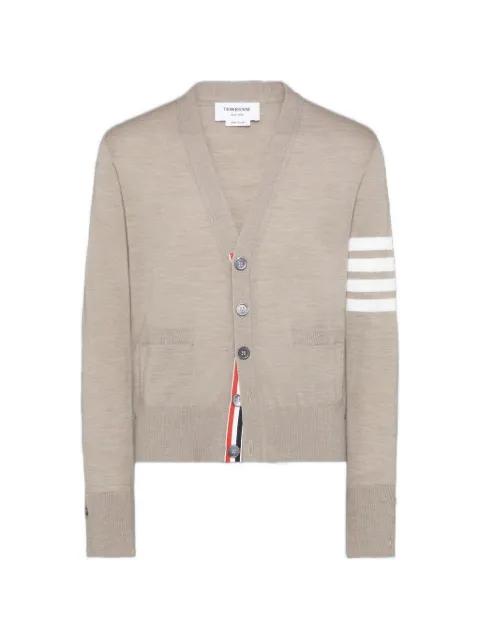 merino wool 4-Bar Classic V-neck cardigan by THOM BROWNE
