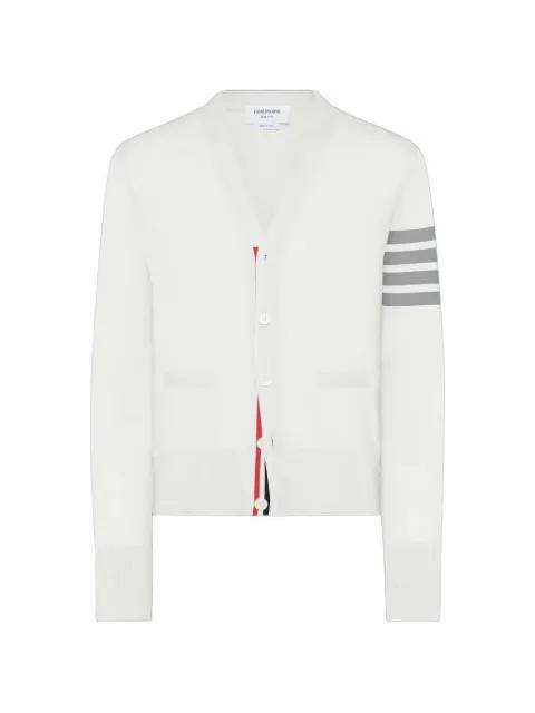 merino wool 4-Bar classic V-neck cardigan by THOM BROWNE