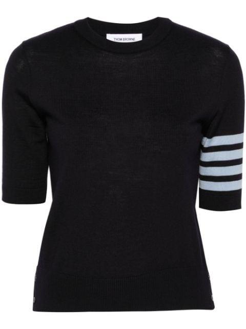 merino wool jersey stitch 4-Bar tee by THOM BROWNE