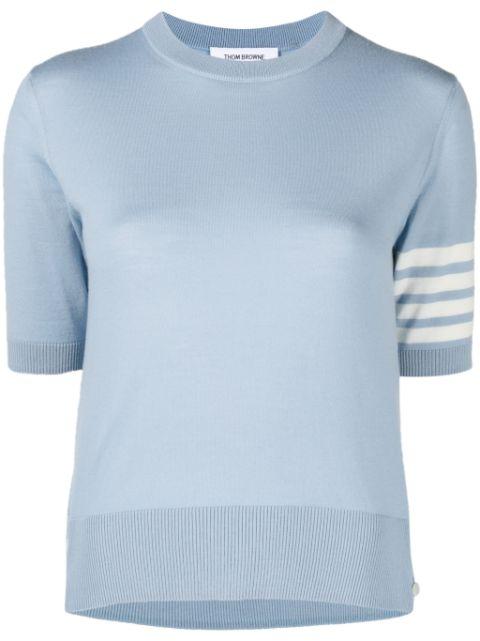 merino wool jersey stitch 4-bar T-shirt by THOM BROWNE