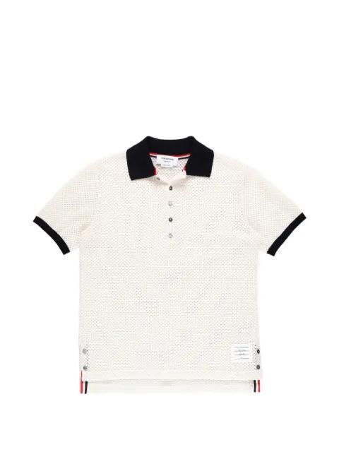 mesh cashmere polo by THOM BROWNE