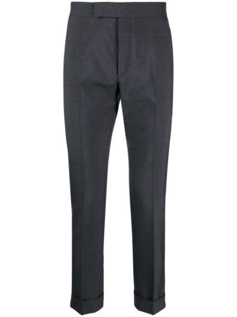 mid-rise skinny-leg tailored trousers by THOM BROWNE