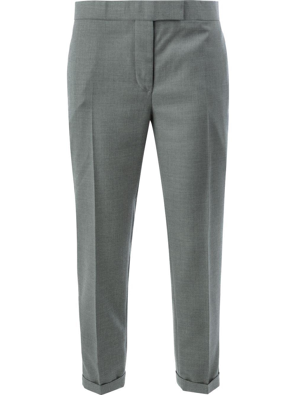 mid-rise tailored trousers by THOM BROWNE