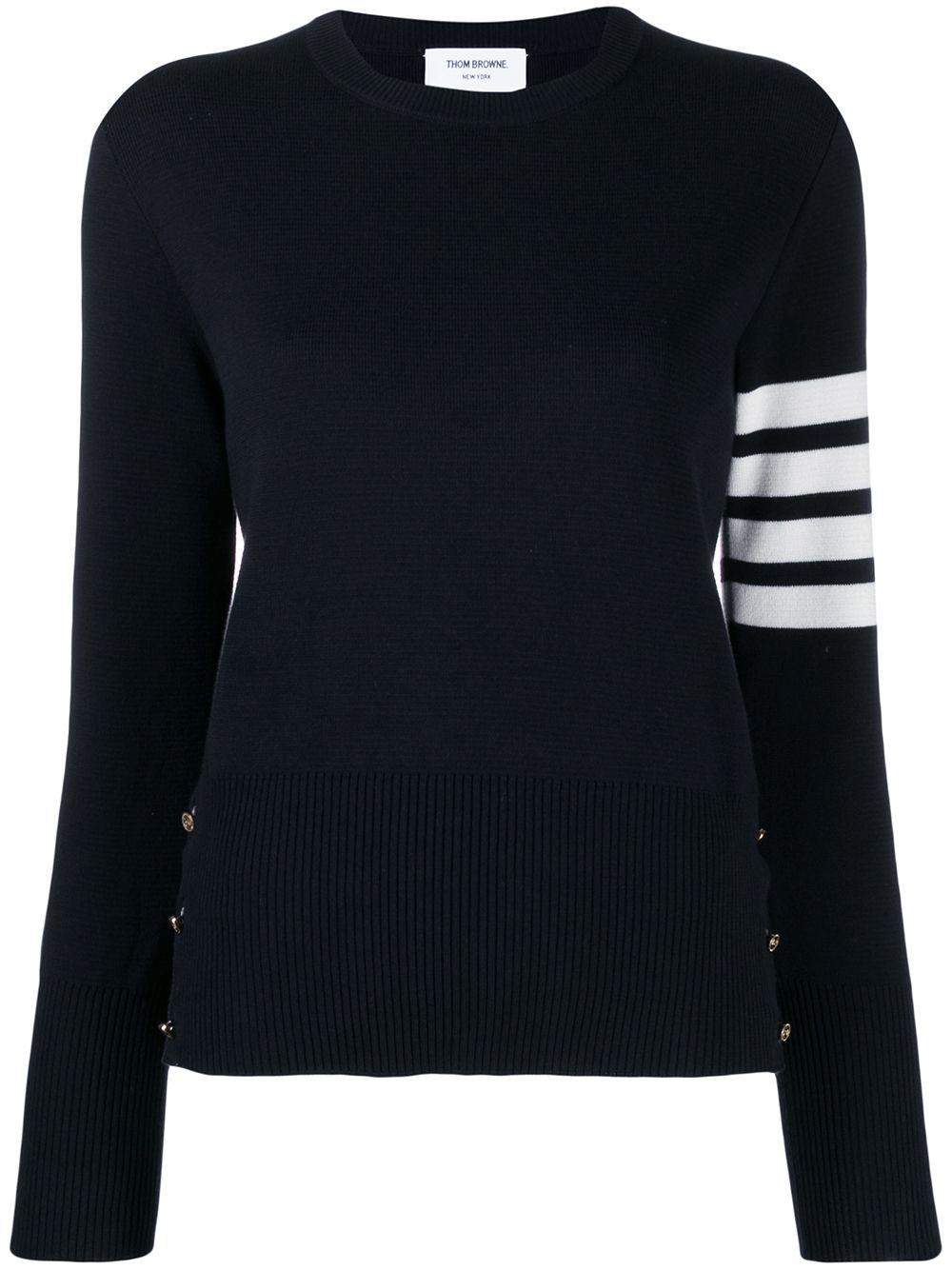 milano stitch cotton crepe 4-Bar pullover by THOM BROWNE