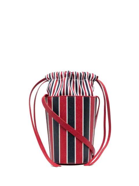 mini RWB-Stripe lining bucket bag by THOM BROWNE