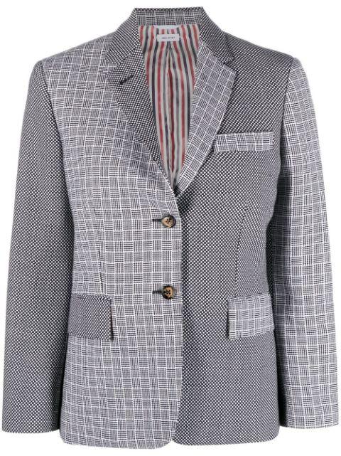 mix-print single-breasted blazer by THOM BROWNE