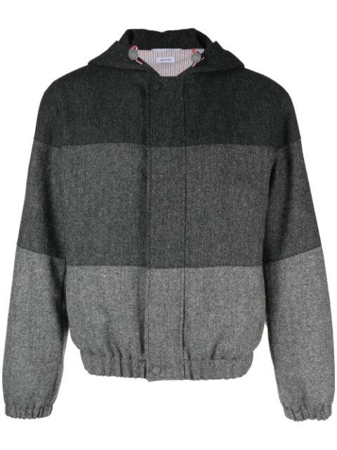 padded colour-block panel jacket by THOM BROWNE