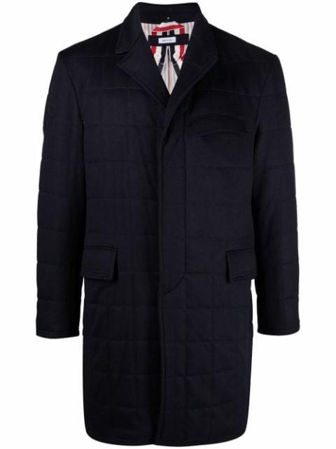 padded long-line jacket by THOM BROWNE