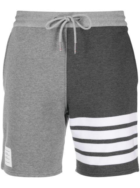 panelled 4-Bar cotton shorts by THOM BROWNE