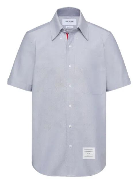 patch-pocket short-sleeve shirt by THOM BROWNE