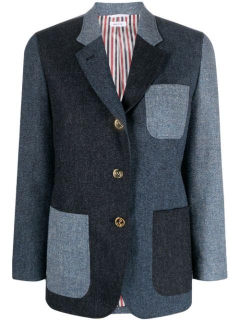 patchwork Donegal tweed blazer by THOM BROWNE