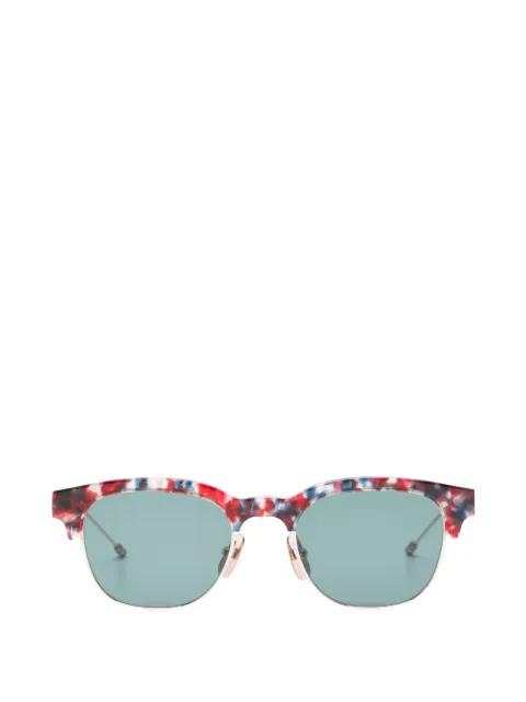patterned browline sunglasses by THOM BROWNE