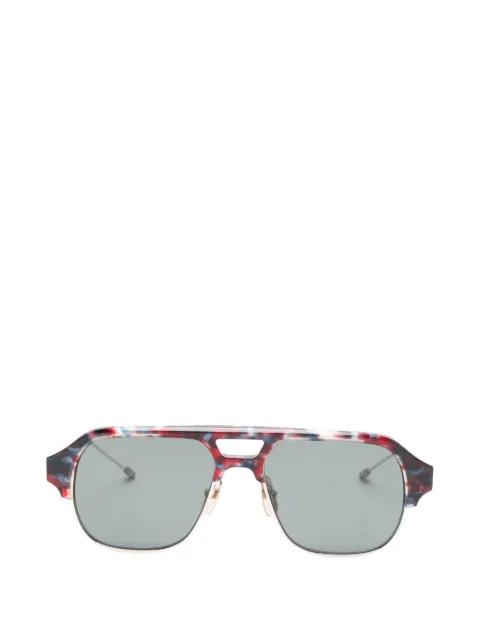 patterned pilot-frame sunglasses by THOM BROWNE