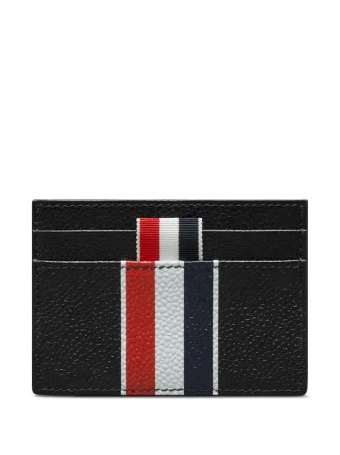 pebble-grain RWB-stripe double sided card holder by THOM BROWNE