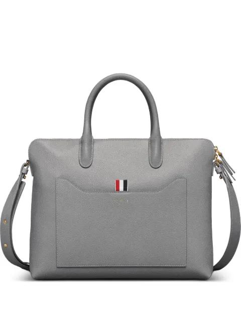pebble grain slim briefcase by THOM BROWNE
