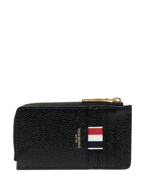 pebbled-leather half-zip wallet by THOM BROWNE