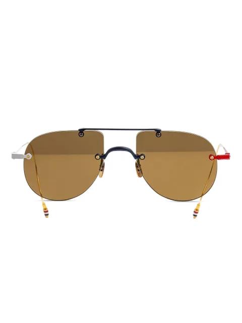 pilot-frame sunglasses by THOM BROWNE