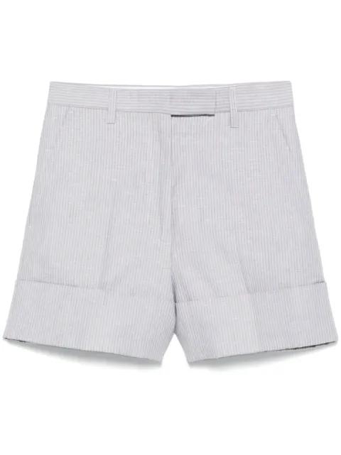 pinstripe shorts by THOM BROWNE