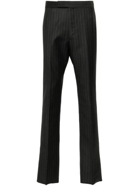 pinstripe wool trousers by THOM BROWNE