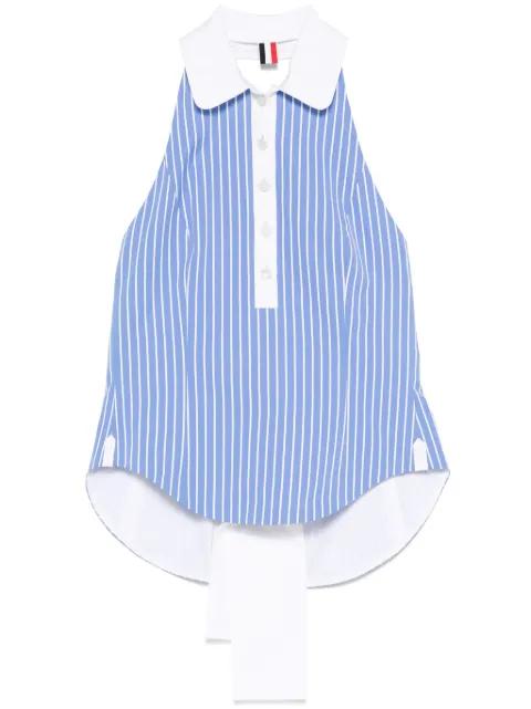 pinstriped halter top by THOM BROWNE