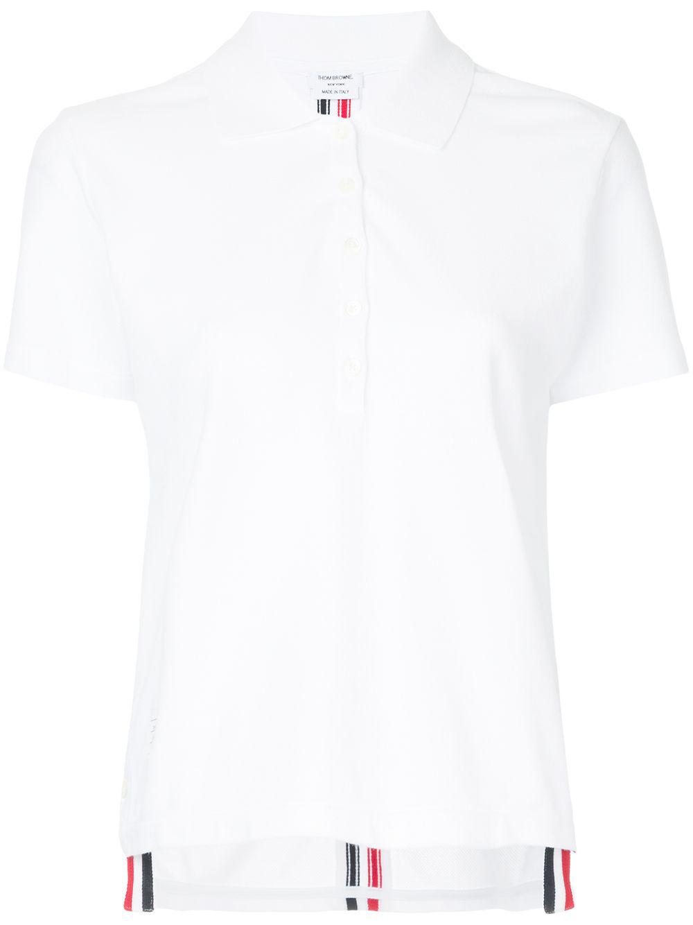 piqué RWB stripe relaxed fit polo shirt by THOM BROWNE