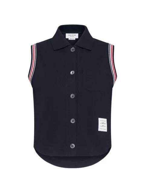 pique RWB trim sleeveless shirt by THOM BROWNE