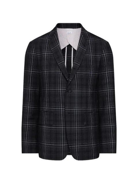 plaid-pattern single-breasted blazer by THOM BROWNE