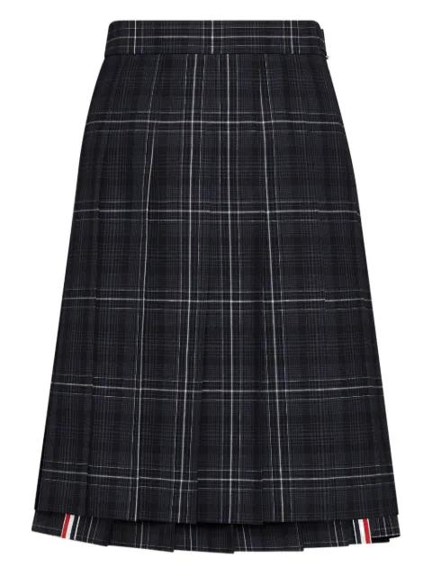 plaid pleated mini skirt by THOM BROWNE