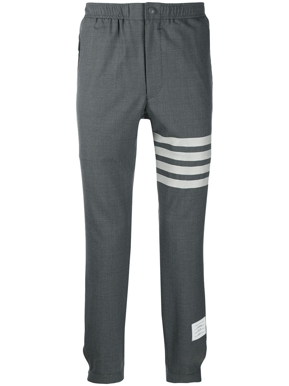 plain weave suiting track pants by THOM BROWNE