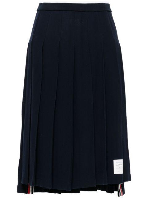 pleated chevron-knit midi skirt by THOM BROWNE