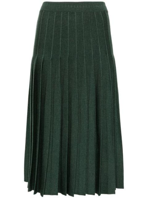 pleated knitted midi skirt by THOM BROWNE
