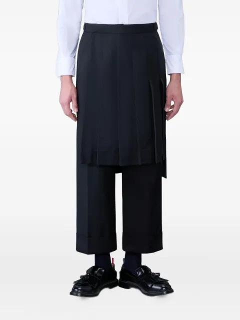 pleated-panel trousers by THOM BROWNE