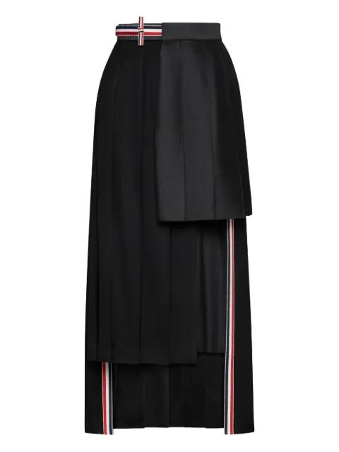 pleated panelled maxi skirt by THOM BROWNE